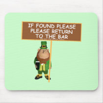 Funny leprechaun mousepads