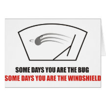Funny - Life as Bugs on a windshield. Greeting Card