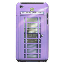 Funny Lilac British Phone Box Personalized iPod Touch Covers