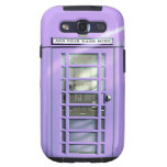 Funny Lilac British Phone Box Personalized Samsung Galaxy S3 Covers