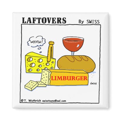 Funny Limburger Cheese Cartoon Fridge Magnet by Swisstoons