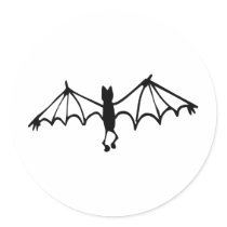 Funny Little Bat Round Sticker