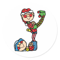 funny little christmas elves stickers by doonidesigns funny little christmas elves stickers