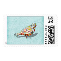 Funny Little Whimsical  Bird Postage Stamp