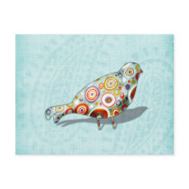 Funny Little Whimsical  Bird Post Card