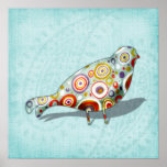 Funny Little Whimsical  Bird Poster