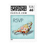 Funny Little Whimsical  Bird RSVP Postage Stamp