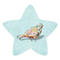 Funny Little Whimsical  Bird Stickers