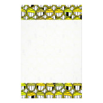 Funny Little Yellow Smiley Faces Pattern stationery