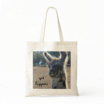 Funny Llama Tote Bag, Spit Happens