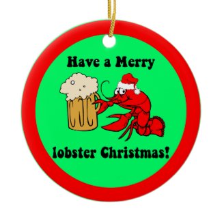 Funny lobster Christmas ornament