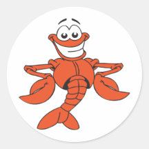 Funny Lobster Round Stickers