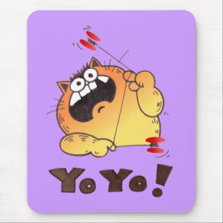 Funny LOL Cartoon Cat YO YO Mouse Pad mousepad