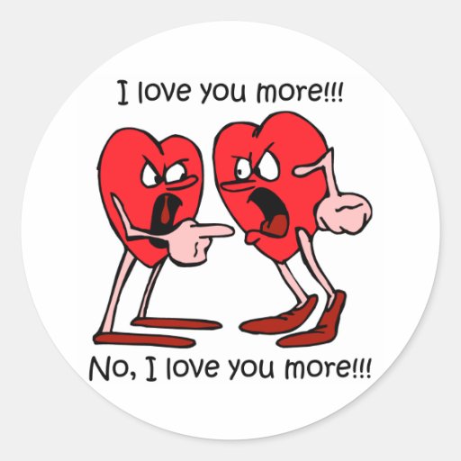 Funny love classic round sticker Zazzle