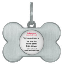 Funny Luggage I.D.Tag for Dog Owners Pet Name Tag