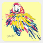 Funny Macaw Square Stickers