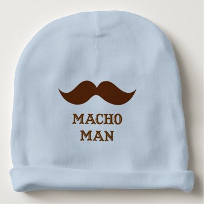 Funny Macho Man Mustache Baby Beanie