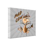 funny mad cow cartoon character gallery wrap canvas