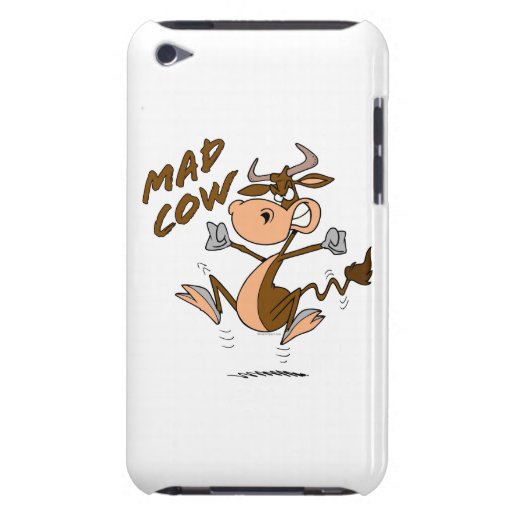 funny mad cow cartoon character iPod Case-Mate cases