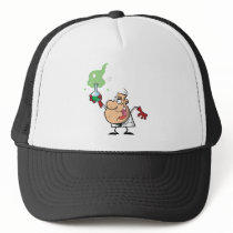Funny Mad Scientist Holding Green Potion Mesh Hat