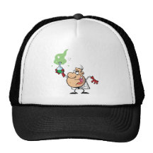 Funny Mad Scientist Holding Green Potion Mesh Hat