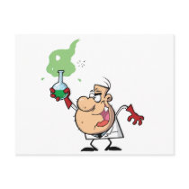 Funny Mad Scientist Holding Green Potion Postcards