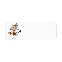 funny mad temper tantrum cow cartoon custom return address labels