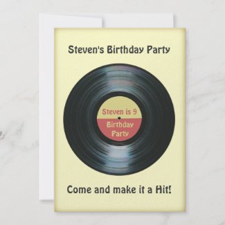 Funny Make A Hit Record Birthday Party Invite zazzle_invitation