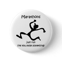 Funny marathon pinback buttons