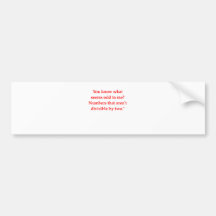funny math joke bumper sticker