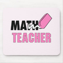 Funny Math Teacher Pink Eraser Mousepads
