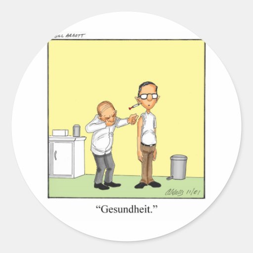Funny Medical Cartoon Gift! Classic Round Sticker Zazzle