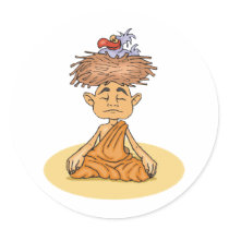 Funny Meditation Round Sticker