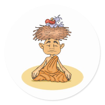 Funny Meditation Round Sticker
