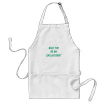 Funny Men's "WILL YOU BE MY GRILLFRIEND?" aprons by Swisstoons Funny Men's "WILL YOU BE MY GRILLFRIEND?" aprons