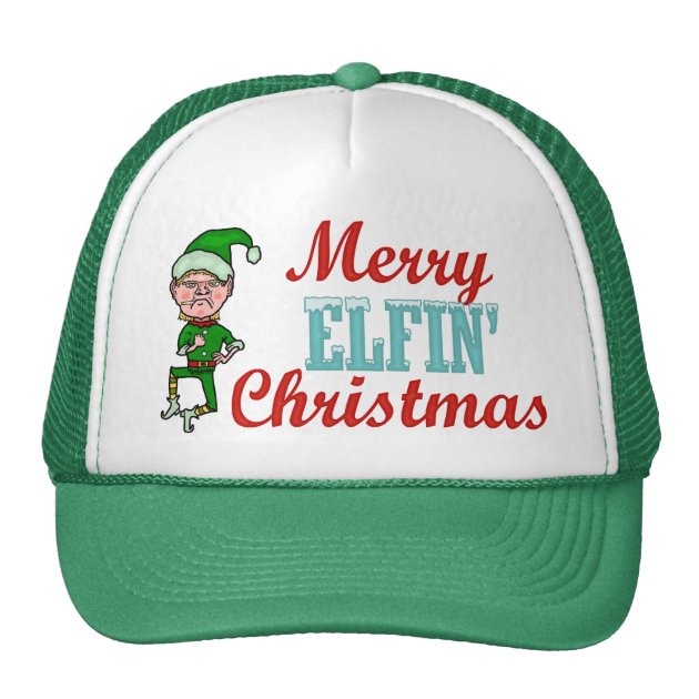 Funny Merry Elfin Christmas Trucker Hat 1/1