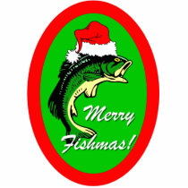 funny Merry Fishmas Christmas photo sculptures