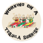 Funny Mexican Tequila Sunrise Round Sticker
