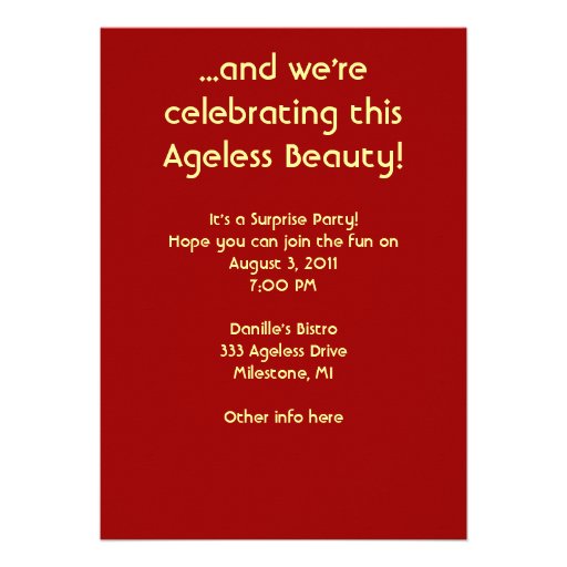 Funny Milestone Birthday Personalized Invite