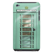 Funny Mint Green British Phone Box Personalized iPod Touch Cover