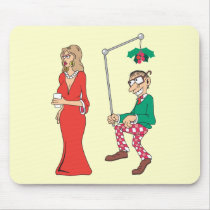 Funny Mistletoe Stalker mousepads