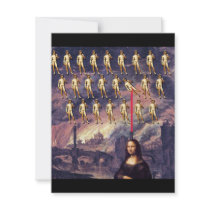 Funny Mona Lisa & David Custom Invitations