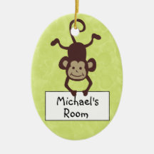 Funny Monkey Personalized Door Hanger Ornaments