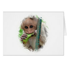 Funny Monkey Picture Greeting Card