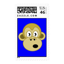 Funny Monkey Postage - Blue