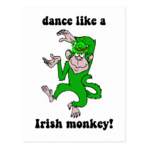 Funny monkey St Patrick's Day postcards