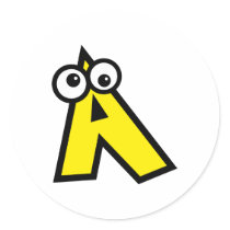 Funny Monogram Letter A Sticker