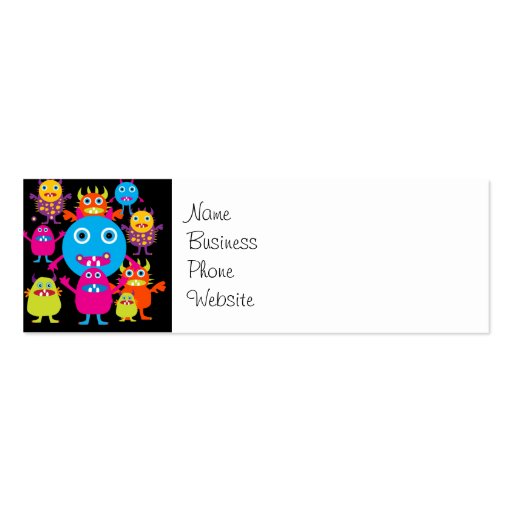 Funny Monster Bash Cute Creatures Party Business Card Templates