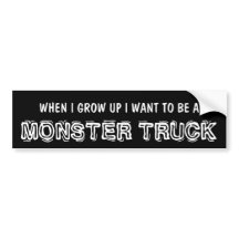 Funny Monster Truck For Lifted 4x4 Bumper Stickers.