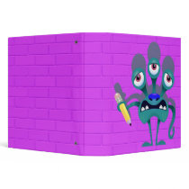 funny monster with pencil II notebook binders